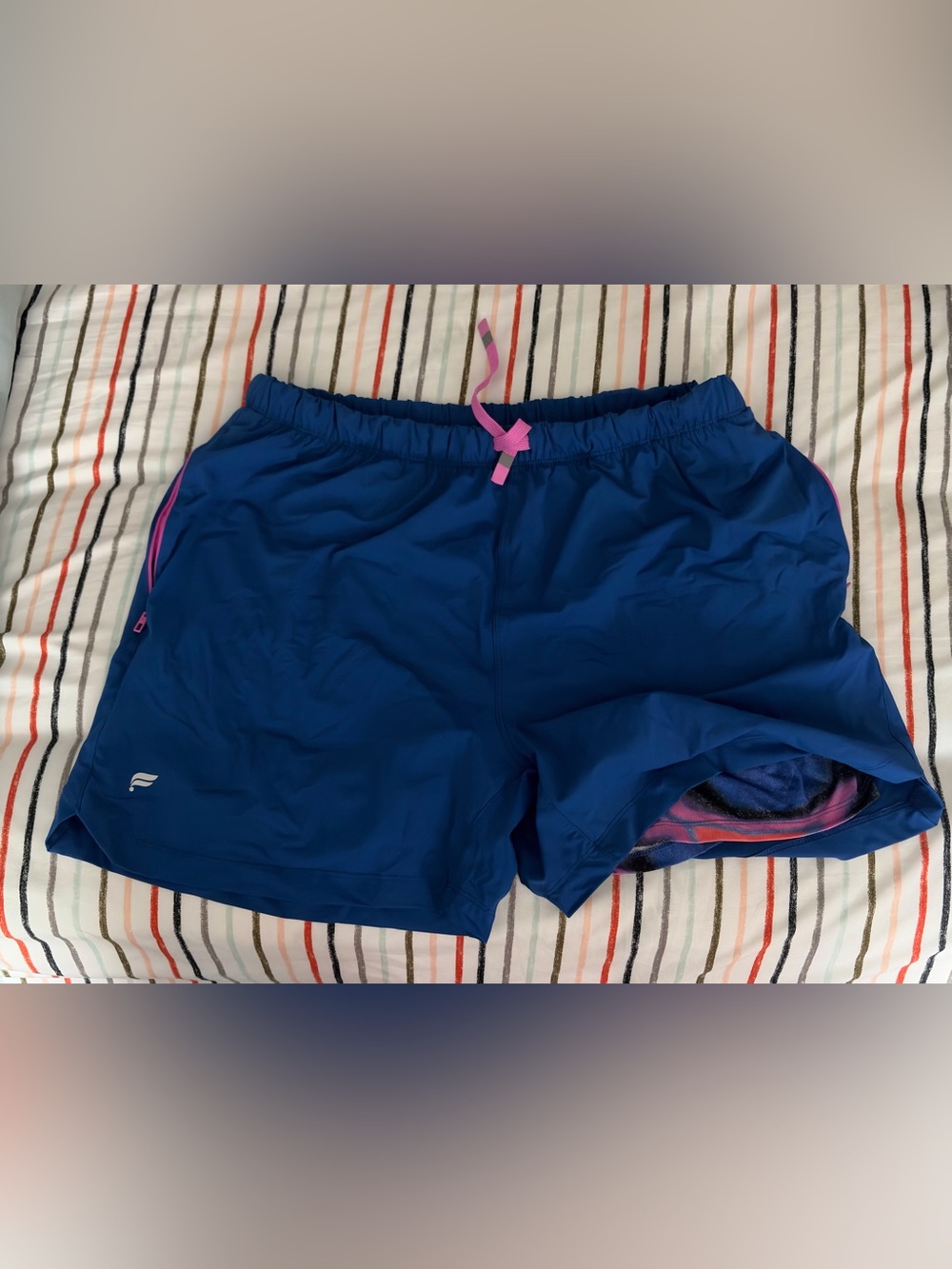 Fabletics Blue/Pink 5” Lined Shorts XL